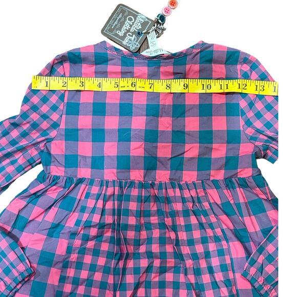 NWT Matilda Jane Plaid to See You Pink Purple Green Long Sleeve Dress size 6 - Picture 6 of 12